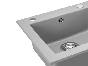Chiuveta Bucatarie Pro GRANIT WEST GREY, Dimensiuni 44 x 48.5 x 17 cm, 1 Cuva, Incastrabila, Gri - Img 2