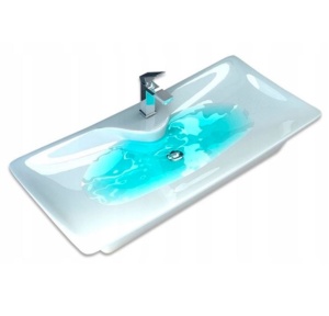 Chiuveta de blat PRO ASTRA, Dimensiuni 80 x 39 x 12 cm, Forma Dreptunghiulara, Ceramica sanitara, cu gaura baterie, Alb - Img 4