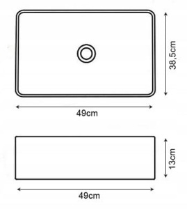 Chiuveta De Blat PRO CUBIC SLIM, 38.5x49x 13 Cm, Montaj Pe Blat, Design Deosebit, Forma Dreptunghiulara, Ceramica Sanitara, Alb - Img 3