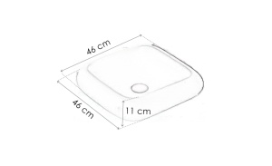Chiuveta De Blat PRO SCILLA, 46x46 x 11 Cm, Montaj Pe Blat, Design Deosebit, Forma Dreptunghiulara, Ceramica Sanitara, Alb - Img 2