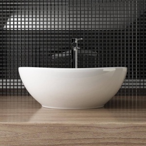Chiuveta de blat PRO VERA White, Dimensiuni 40.5 x 33.7x 13.5 cm, Forma Ovala, Ceramica sanitara, Alb - Img 5