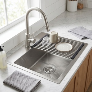 Chiuveta din inox cu set de accesorii Rea Leo 50 Brush Nickel - Img 3