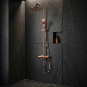 Coloana de dus cu termostat Lungo Diamond Copper Brush - Img 8