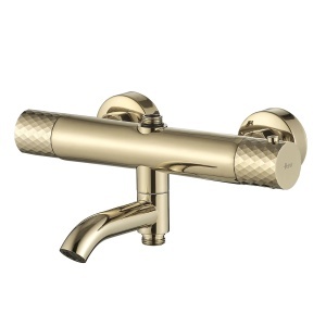 Coloana de dus cu termostat Lungo Diamond Gold - Img 2