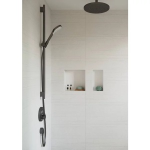 Cot conector dus Hansgrohe FixFit E negru - crom periat - Img 4