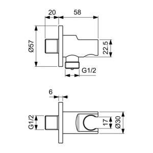 Cot de iesire dus cu suport Ideal Standard Multisuite negru mat - Img 3