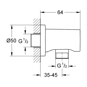 Cot de iesire dus Grohe Rainshower antracit lucios Hard Graphite - Img 4