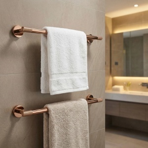 Cuier de baie, bara prosop Rea 6603 Modern Copper - Img 3