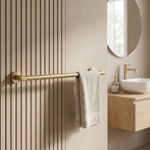 Cuier de baie, bara prosop Rea Ori Brush Gold - Img 2