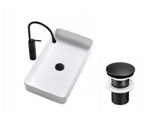 Dop Chiuveta PRO VELDMAN, Click-Clack, Dimensiune Standard, Negru Mat - Img 6