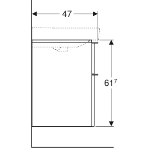 Dulap baza suspendat Geberit Smyle Square 2 sertare 74 x 47 cm lava mat - Img 4