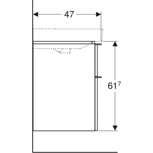 Dulap baza suspendat Geberit Smyle Square cu 2 sertare lava mat 88.4 x 61.7 x 47 cm - Img 5