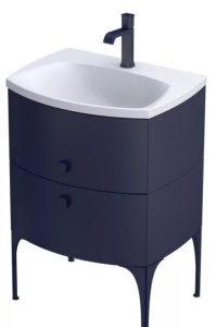 Dulap baza suspendat Oristo Louis 62 x 48 cm 2 sertare bleumarin mat