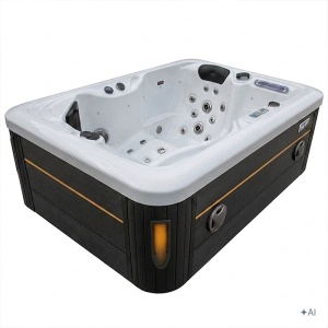 Jacuzii pentru exterior SPA405 interior alb perlat si exterior antracit 195 x 140 cm - Img 9