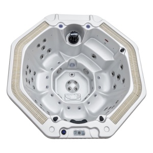 Jacuzzi de gradina alb, rotund exterior antracit PRO 107 pentru 6 persoane 220 x 200 x 97 cm - Img 20