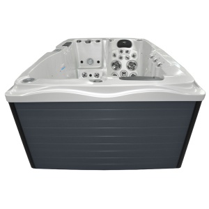 Jacuzzi pentru gradina alb perlat cu exterior antracit PRO-749 pentru 2 persoane 200 x 135 x 80 cm - Img 4