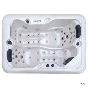 Jacuzzi pentru gradina sau terasa SPA405 interior arlb perlat exterior cafeniu 195 x 140 cm - Img 5