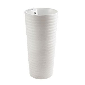 Lavoar baie independent rotund, alb cu caneluri UM-H16-MRS, 84.5 x 40 x 40 cm