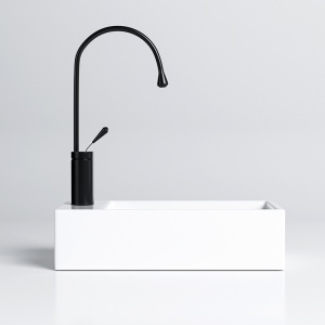 Lavoar ceramic dreptunghiular cu montaj pe blat Lucy White Gloss 46 x 25 cm - Img 2