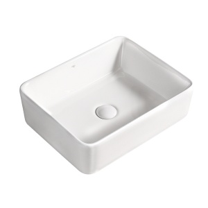 Lavoar ceramic dreptunghiular cu montaj pe blat Luxo White Gloss 41 x 31 cm
