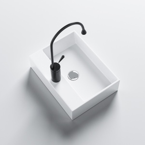 Lavoar ceramic dreptunghiular cu montaj pe blat Viva White Gloss 40 x 30 cm - Img 5