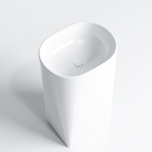 Lavoar ceramic freestanding Claro White Gloss 49 x 38 cm - Img 2