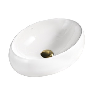 Lavoar ceramic oval cu montaj pe blat Cari White 50 x 31 cm - Img 8