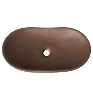 Lavoar ceramic oval cu montaj pe blat Lavi Brown Matt 62 x 36 cm - Img 11