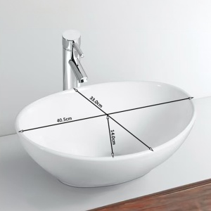 Lavoar ceramic oval cu montaj pe blat Lumo Black Gloss 40 x 33 cm - Img 9