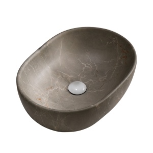 Lavoar ceramic oval cu montaj pe blat Neo Beige 48 x 34 cm - Img 3