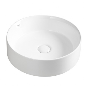 Lavoar ceramic rotund cu fixare pe blat Lava White Gloss 36 x 12 cm