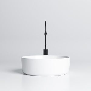 Lavoar ceramic rotund cu montaj pe blat Fino White Gloss 41 x 15 cm - Img 4