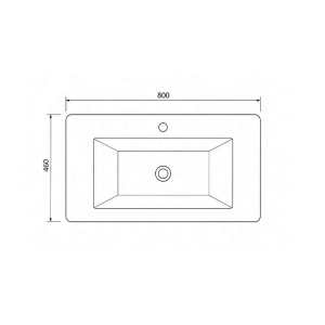 Lavoar compozit Fluminia PISA-80, cu colțuri rotunjite, 80 x 46 cm, alb mat - Img 2