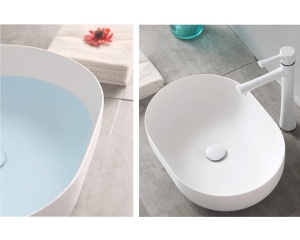 Lavoar de blat ANNA SLIM, Dimensiuni 61 x 41 x 13.5 cm, Forma Ovala, Ceramica sanitara, Alb - Img 5
