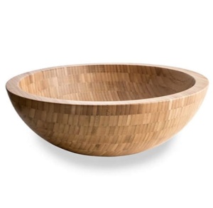 Lavoar de blat PRO ADRIA BAMBOO, Dimensiuni 40 x 35x 14.5 cm, Forma Ovala, Ceramica sanitara, Maro - Img 1