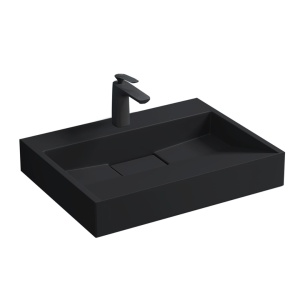 Lavoar De Blat PRO DEXTER BLACK, diferite dimensiuni, Montaj Pe Blat, Design Deosebit,Cu 1/2 Gauri sau fara Gaura Baterie,Conglomerat, Negru Mat - Img 1