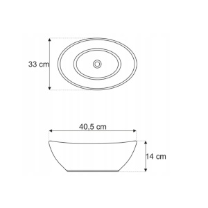 Lavoar De Blat PRO VERA marmura lucioasa negru/auriu, Dimensiuni 40.5 X 33 X 14 Cm, Forma Ovala, Ceramica Sanitara - Img 2