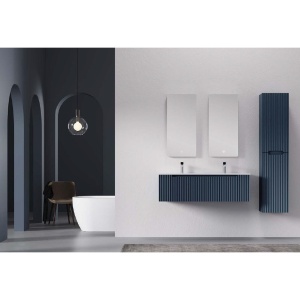 Lavoar dublu incastrat in blat, alb cu gaura robinet Veldman Lotus 120 x 46 cm - Img 5