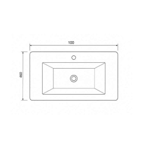 Lavoar Fluminia PISA-100, 100 x 46 cm, alb mat - Img 3