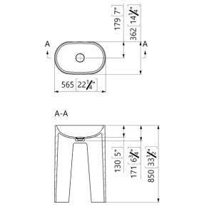Lavoar freestanding Marmite Chira alb mat - Img 2