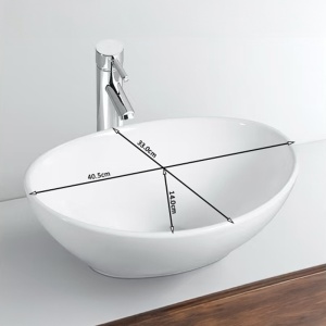 Lavoar oval cu fixare pe blat, din ceramica, Lumo Grey matt 40 x 33 cm - Img 15