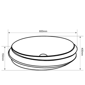 Lavoar oval cu montaj pe blat Yoko, alb cu rame aurii lucioase 60 x 40 cm - Img 13