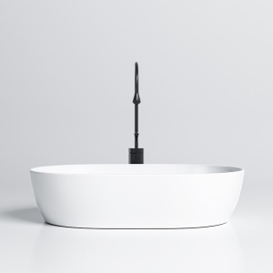 Lavoar oval din ceramica cu fixare pe blat Neo White Gloss 60 x 42 cm - Img 3