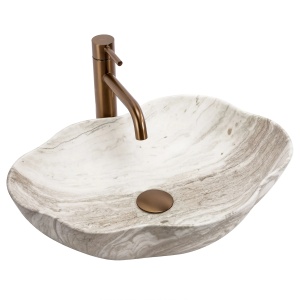 Lavoar pe blat asimetric imitatie piatra Rea Pearl Saturn