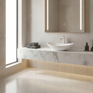 Lavoar pe blat Basaro Westa din ceramica sanitara - Img 2