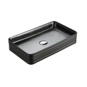 Lavoar pe blat Fluminia My Black Square negru mat 67,5 cm - Img 1
