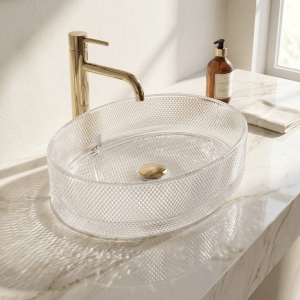 Lavoar pe blat Rea Mirella transparent din sticla