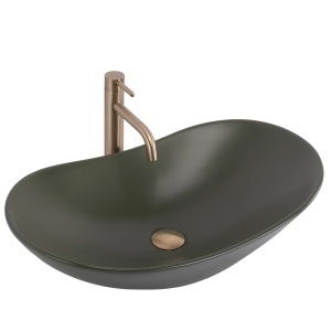 Lavoar pentru blat oval cu finisaj mat Royal Olive Matt verde inchis - Img 2