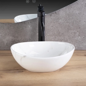 Lavoar pentru blat Rea Sofia, Cloudy Mini, Design Modern, Imitatie de Piatra - Img 2