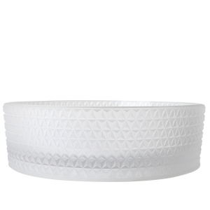 Lavoar rotund din sticla alb-transparenta si texturata cu montaj pe blat Brillant 40 x 12 cm - Img 14